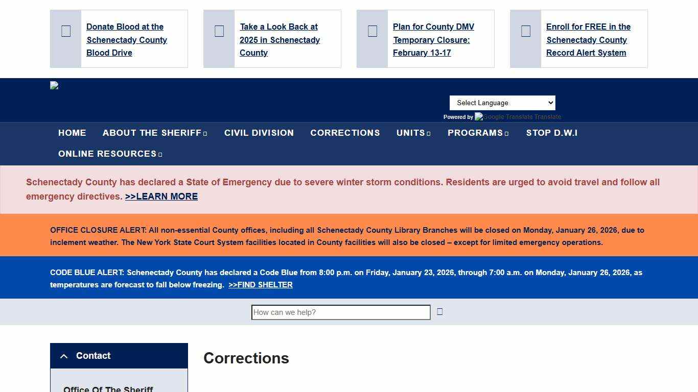 Corrections Schenectady County